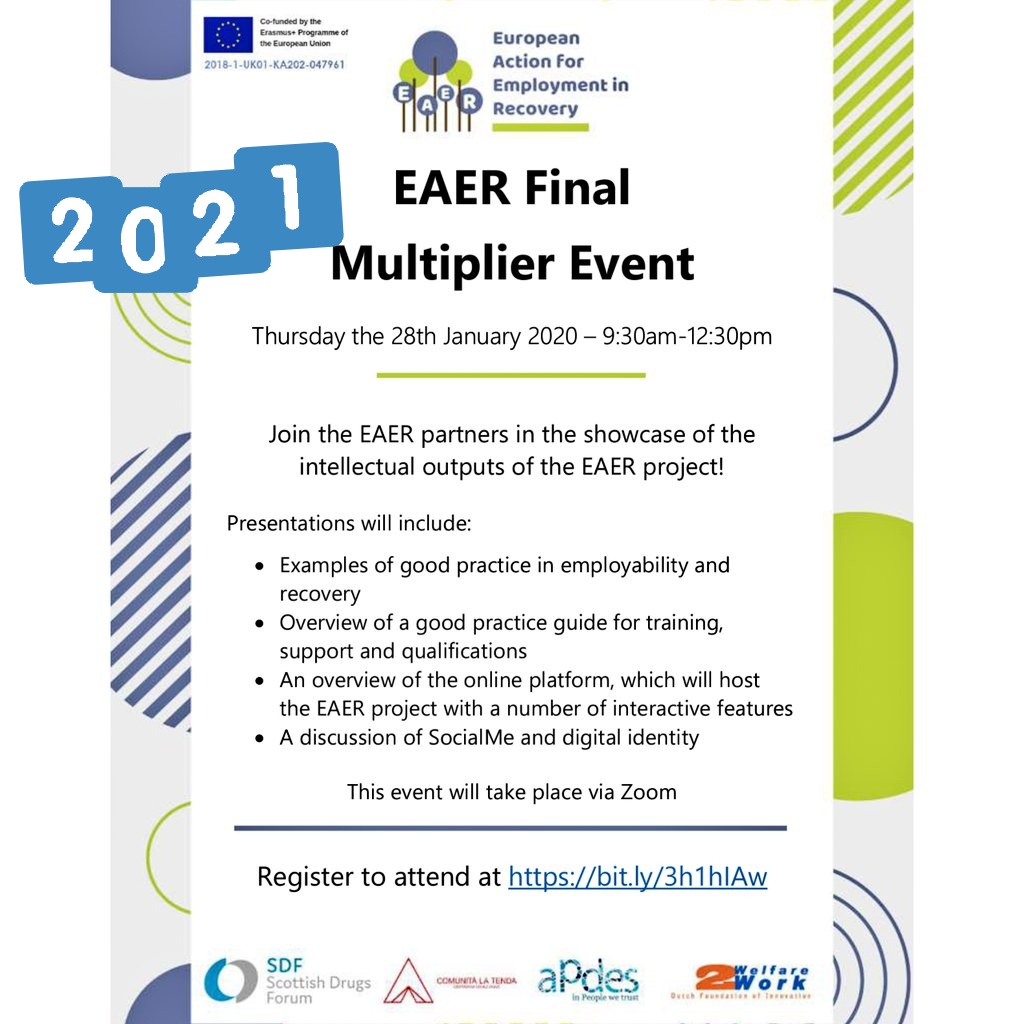 EAER Final Multiplier Event Thursday the 28th January 2021 – 9:30am-12:30pm- Don't Miss out ! - go.shr.lc/37wZ4ND via .<a href="/Shareaholic/">Shareaholic</a>