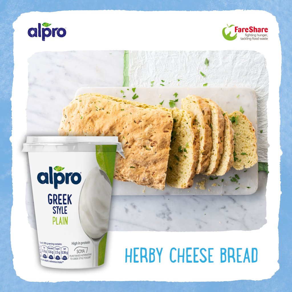 FareShareUK's tweet photo. Tasty herby cheesy bread
#SurplusSupper recipe from @Alpro is not only delicious, but quick and easy and full of #plantbased goodness - courgettes, fresh herbs and @Alpro alternative to yogurt.
Our recipe โ https://t.co/NOi79lXW8H
#plantbased @Alpro #SurplusSuper https://t.co/gTlzBjlWgA