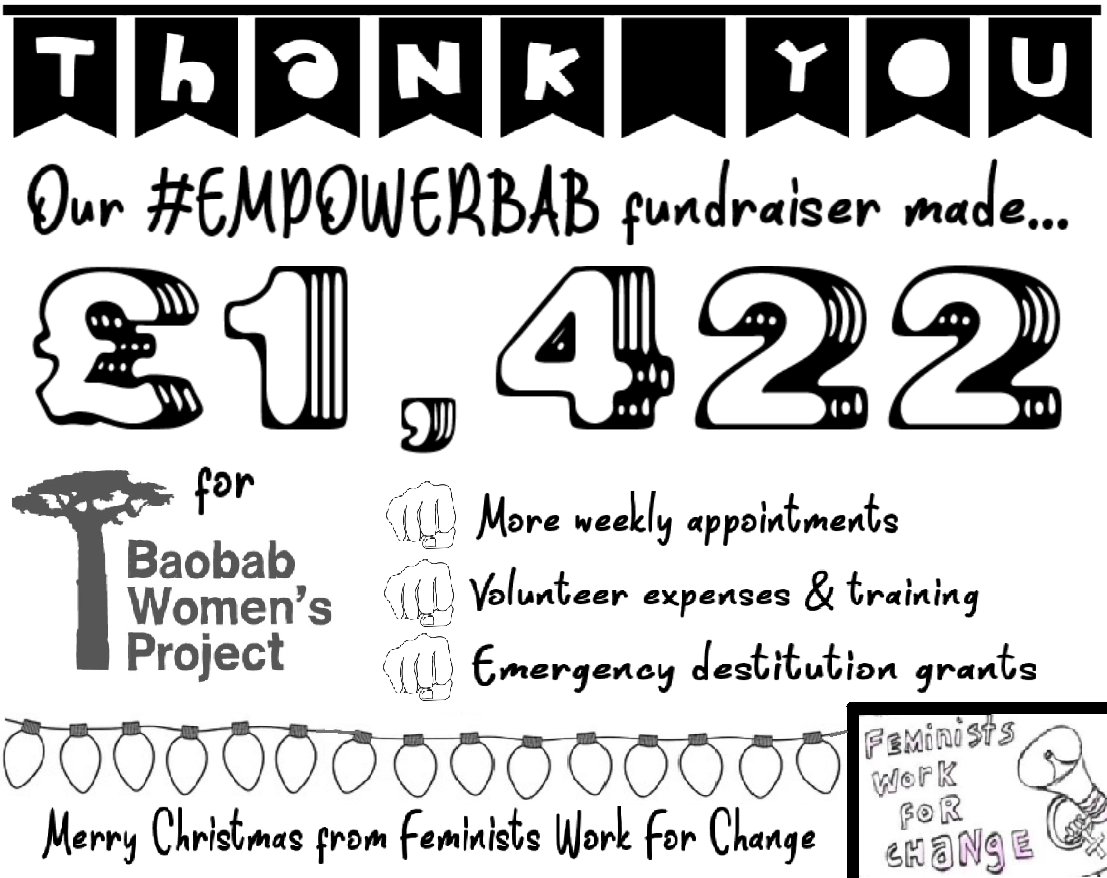 feministsworkf1's tweet photo. We raised an overall total of £1,422 for @baobabwomen 
A big THANK YOU to everyone who bought something, donated art or supported our 2020 fundraiser in any way xx https://t.co/EB1j0QJ2Uj