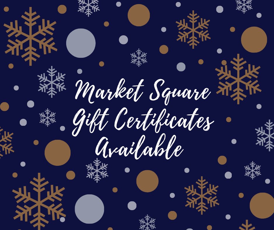 Have a person hard to shop for this Christmas? Purchase a Market Square gift certificate-they can treat themselves to a spa day, dinner, or to one of the shops. Market Square Office, 2nd Level, M-F 9am-5pm 658-3600 #marketsquaresj #supportlocal #supportlocalrestaurants #shoplocal
