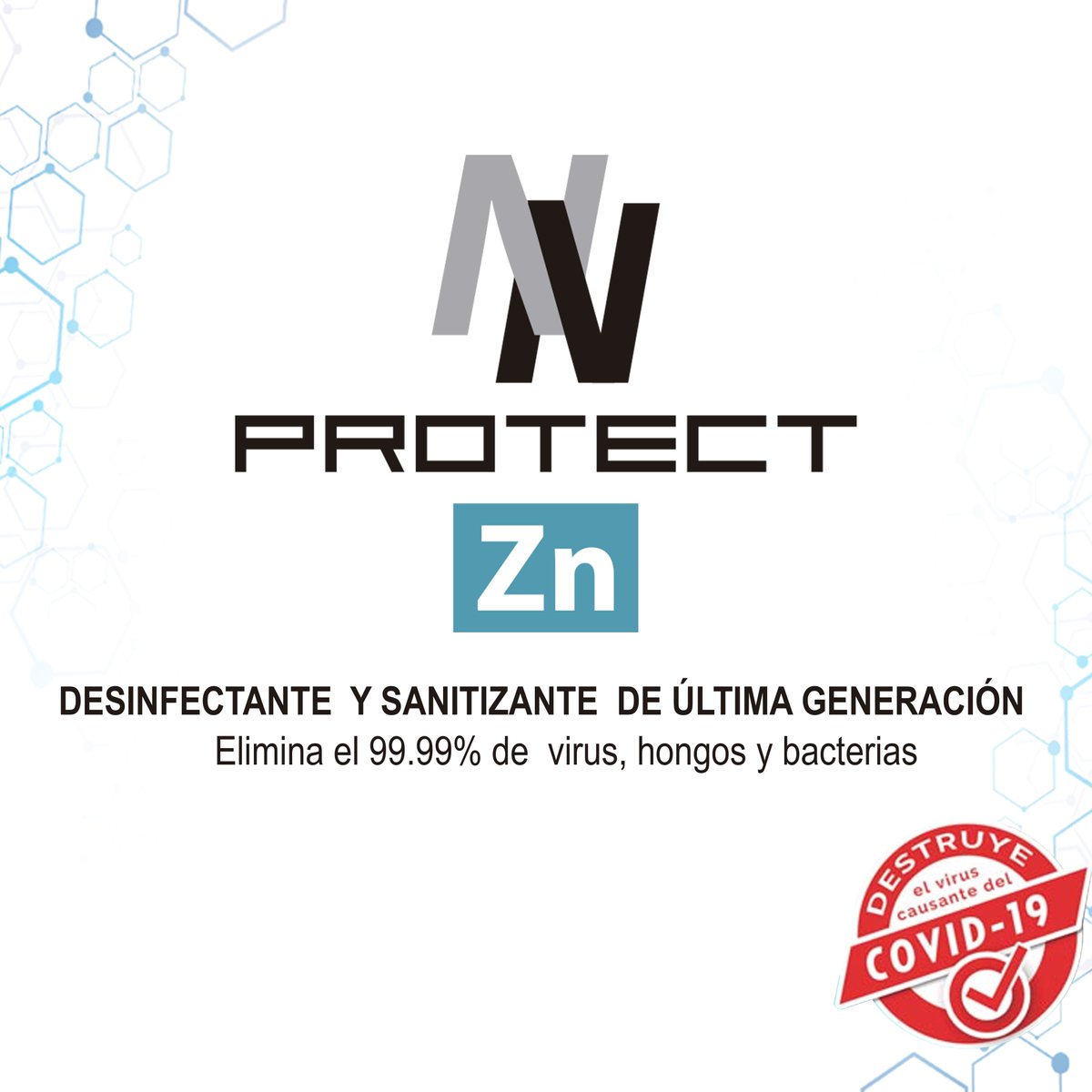 nnprotect's tweet photo. NN PROTECT Zn  esta hecho a base de nanopartículas de oxido de zinc (znux 2) y qacs poliméricas de 7ma generación aprobada por la FDA, cuenta con certificado que elimina el SARS-CoV-2 #COVID19 https://t.co/6w6Ljj74C2