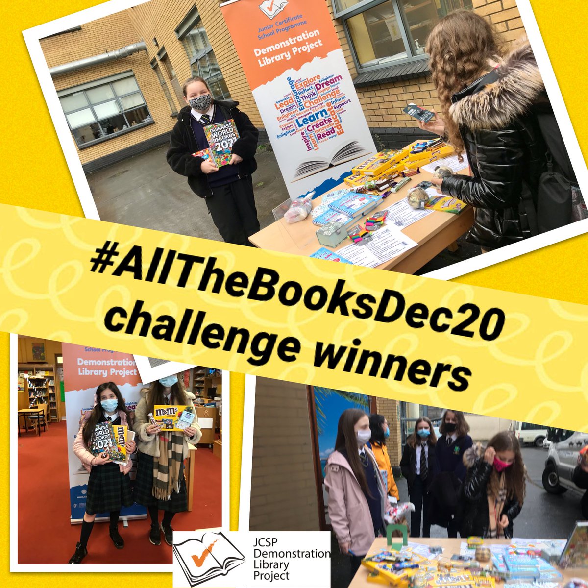 larkincclib's tweet photo. Lots of Larkin students went home happy today with certificates & rewards for reading๐, prizes for the #AllTheBooksDec20 challenge ๐ธ& also wrapped book gifts๐๐for younger siblings, as part of our JCSP #FamilyLiteracy Initiative #GiftofBooks #rewardingreading @jcsplibraries https://t.co/Hf4wG3np2y