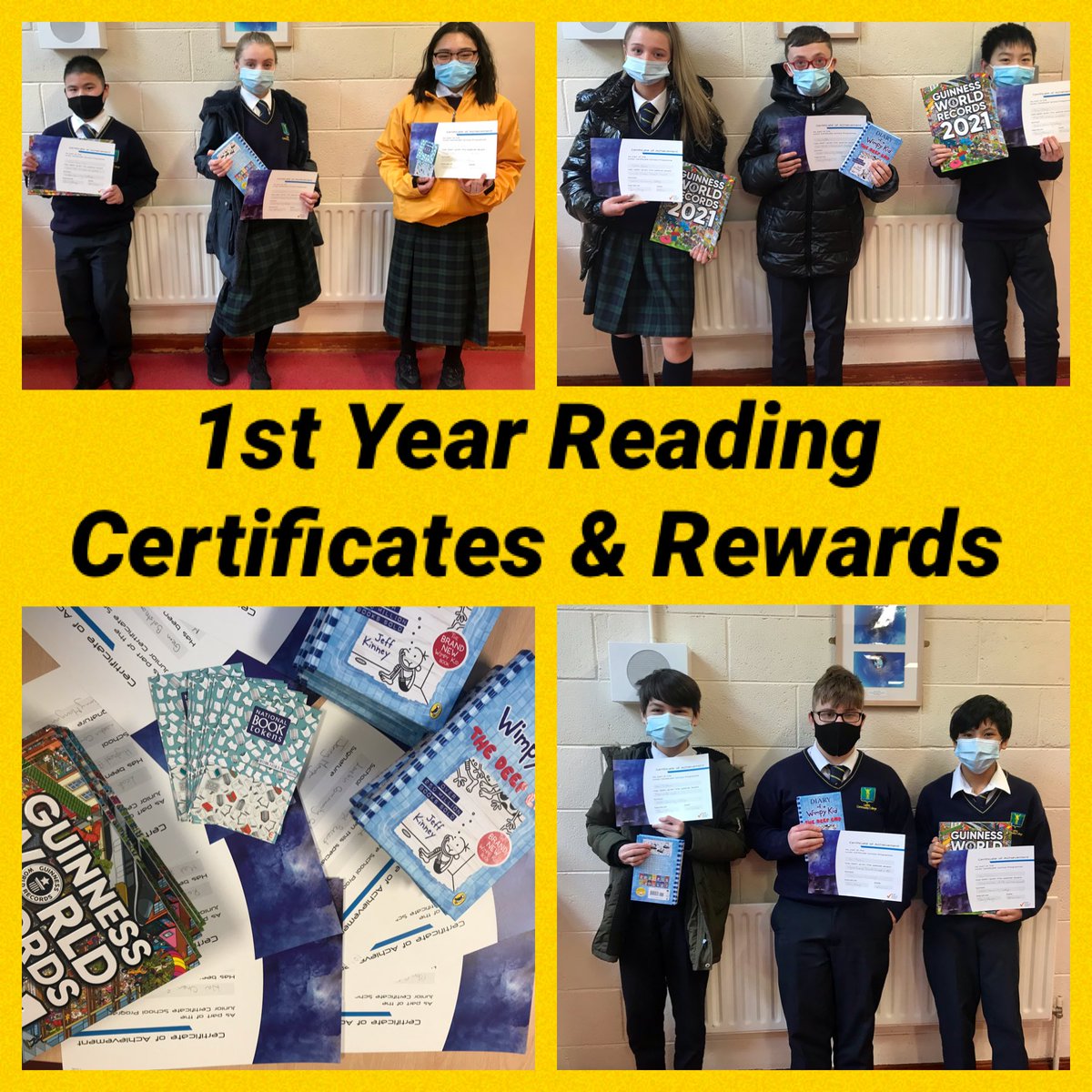 larkincclib's tweet photo. Lots of Larkin students went home happy today with certificates & rewards for reading๐, prizes for the #AllTheBooksDec20 challenge ๐ธ& also wrapped book gifts๐๐for younger siblings, as part of our JCSP #FamilyLiteracy Initiative #GiftofBooks #rewardingreading @jcsplibraries https://t.co/Hf4wG3np2y