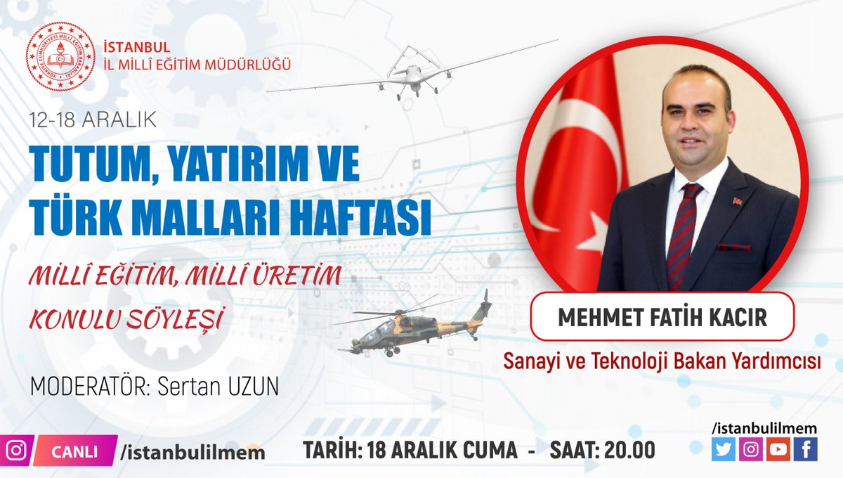 AtasehirMEM's tweet photo. Tutum, Yatırım ve Türk Malları Haftası etkinlikleri kapsamında Sanayi ve Teknoloji Bakan Yardımcısı Sayın Mehmet Fatih Kacır'la  millî eğitim ve millî üretim konulu söyleşi 🚀
@tcmeb @memleventyazici @mfatihkacir @istanbulilmem @ismail_gunday https://t.co/o2auaNsRFX