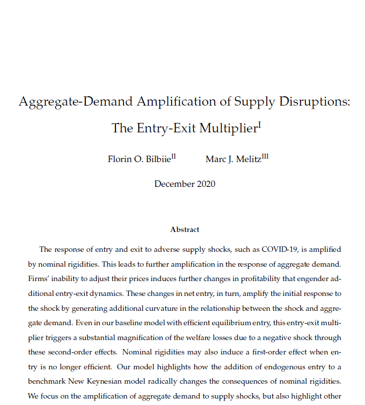 1/n Need holiday reading?New paper w/ 𝐌𝐚𝐫𝐜 𝐌𝐞𝐥𝐢𝐭𝐳:"𝐴𝑔𝑔𝑟𝑒𝑔𝑎𝑡𝑒-𝐷𝑒𝑚𝑎𝑛𝑑 𝐴𝑚𝑝𝑙𝑖𝑓𝑖𝑐𝑎𝑡𝑖𝑜𝑛 𝑜𝑓 𝑆𝑢𝑝𝑝𝑙𝑦 𝐷𝑖𝑠𝑟𝑢𝑝𝑡𝑖𝑜𝑛𝑠: 𝑇𝘩𝑒 𝐸𝑛𝑡𝑟𝑦-𝐸𝑥𝑖𝑡 𝑀𝑢𝑙𝑡𝑖𝑝𝑙𝑖𝑒𝑟" https://tinyurl.com/yc3j7g2t&nbsp;Slides  https://tinyurl.com/y8yt4dbm&nbsp;A Thread