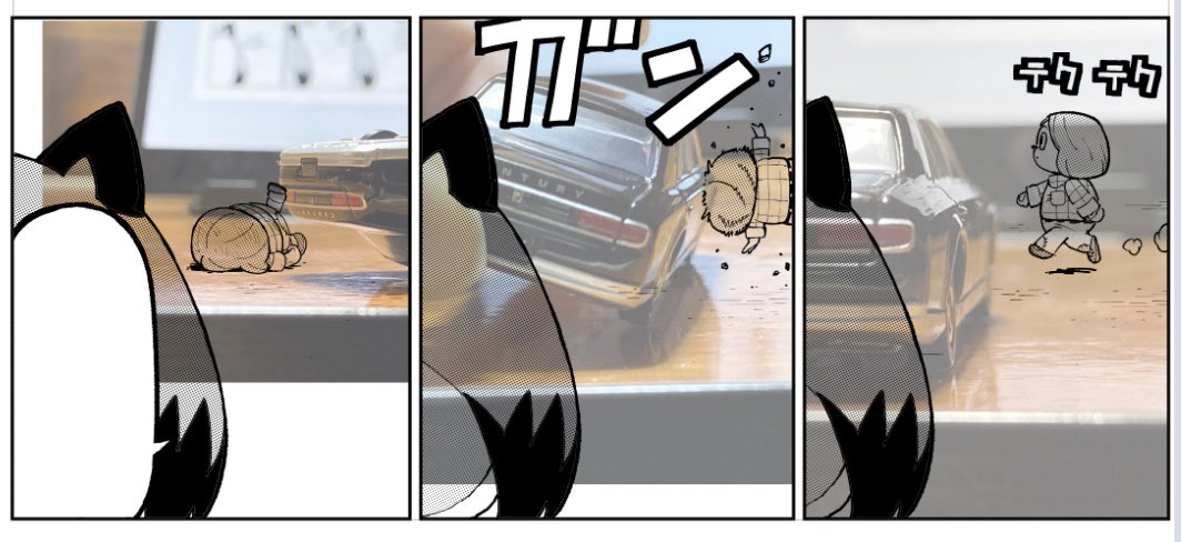 車のシーン、メイキングです。ありがとうトミカ 