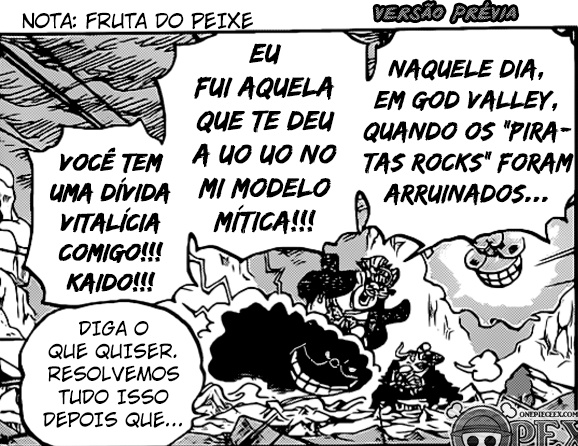 nanax 🏴‍☠️ on X: muito boa a pegadinha MUNDIAL que o oda fez com geral,  sério mesmo! e faz muito sentido, já que o kaido tendo a uo uo no mi  explicaria