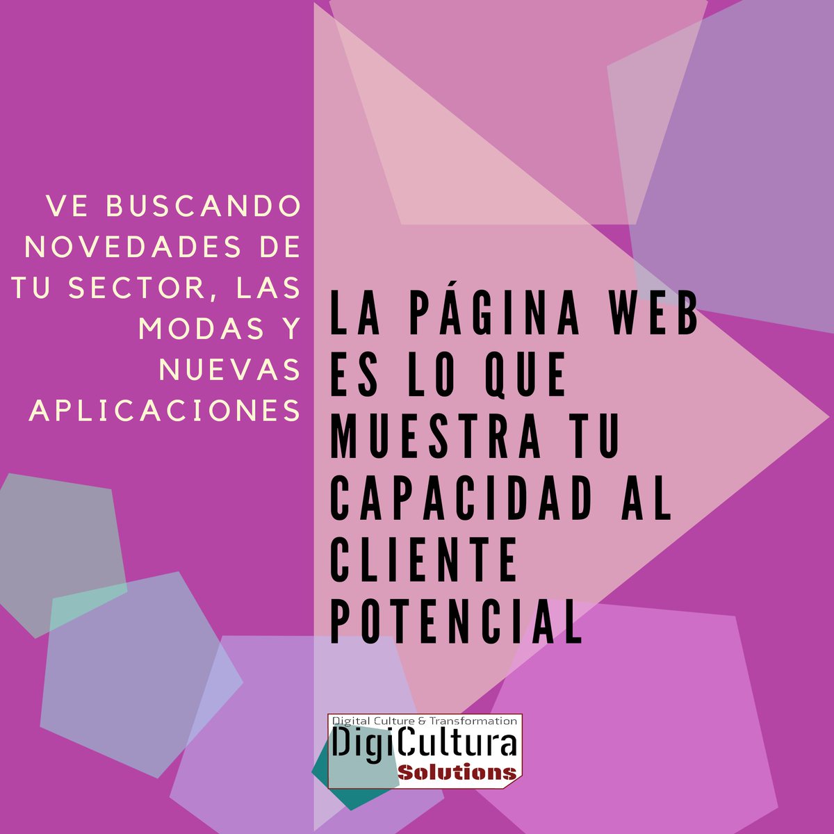 DigiculturaSol's tweet photo. Es muy importante ir revisando y actualizando los contenidos te tu #web.
Puede quedar obsoleta y subir nuevo contenido ayuda a que los #clientes existentes vean que sigues activo y atrae al #público nuevo a quedarse. https://t.co/mYyRCF3OVA