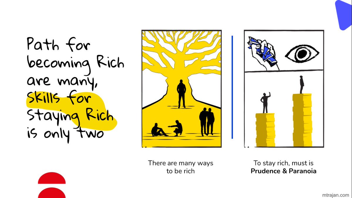 Path for becoming Rich are many, Skills for Staying Rich is only two - prudence & paranoia