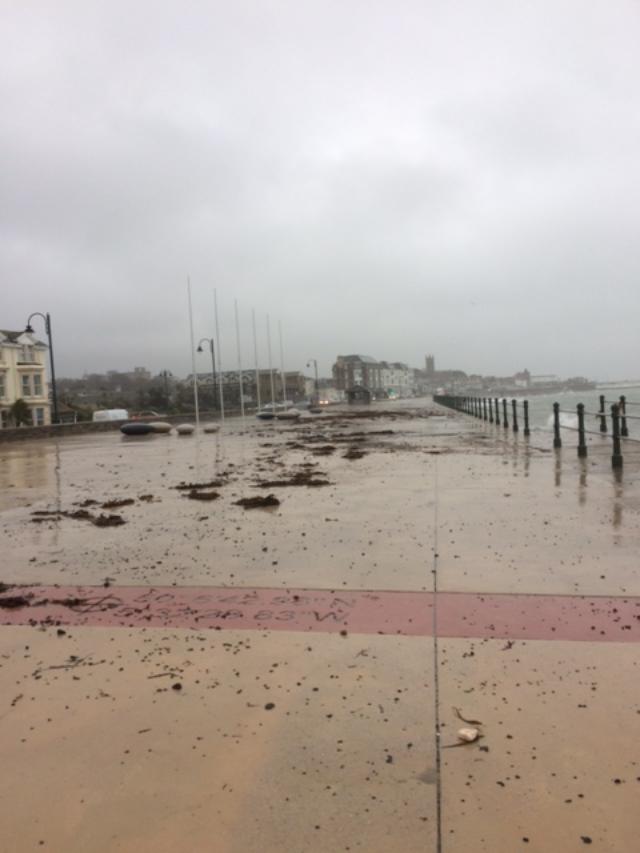 Nice to see Penzance prom open again at last but tourist board probably won't be using image taken this morning in publicity blurb #Penzance #Cornwall