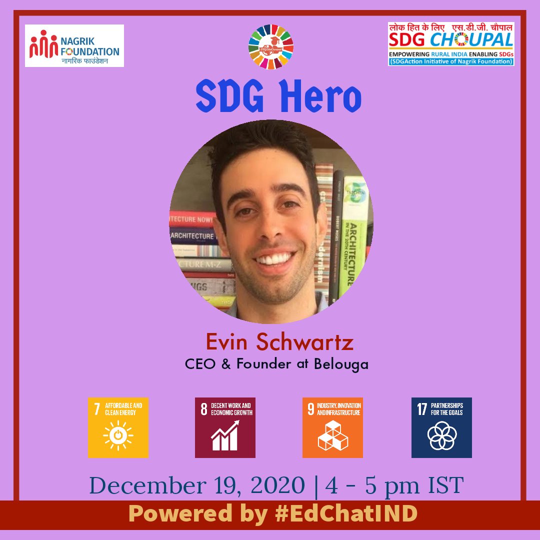 edu_sdg's tweet photo. Join us to meet the #SDGHeros
We r honoured to hv with us our preeminent guest @EvinSchwartz to share his experiences & insights with us
Mark ur calendars
📅 19th Dec @4pm
@RiseUp4SDGs @sdgchoupal @EdChatIND @nagrikfdn @unhabitatyouth @rtn_sandeep https://t.co/GqXrKcF137