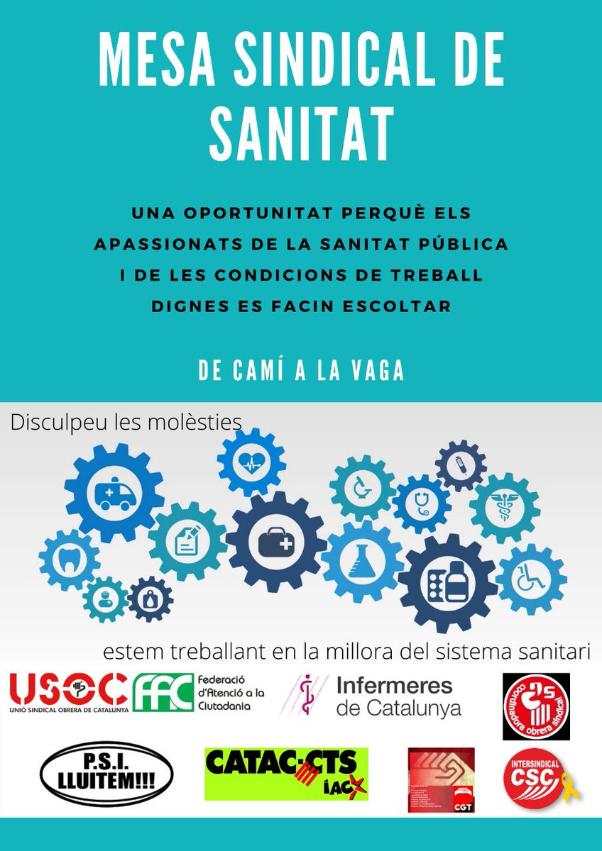 Mesa Sindical de Sanitat; per la sanitat i les condicions de treball dignes #camidelavaga