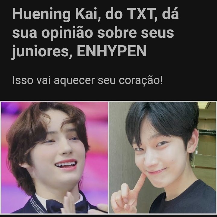 _engenes_'s tweet image. Embora o TXT seja um grupo há menos de dois anos, eles já têm juniores da mesma empresa, ENHYPEN !

HueningKai do TXT
Durante uma transmissão ao vivo, HueningKai do TXT foi questionado sobre como ele se sentia agora que tinha juniores na empresa.

#ENHYPEN