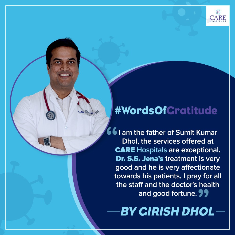 CareHospitalsIn's tweet photo. Mr. Girish Dhol thanks Dr. S.S Jena (Sr. Consultant Neurologist) for his constant support and guidance during the treatment at CARE Super Speciality Hospital, Bhubaneswar.
#WordsOfGratitude #WeCare #CAREHospitals https://t.co/YUN0cPX2RC