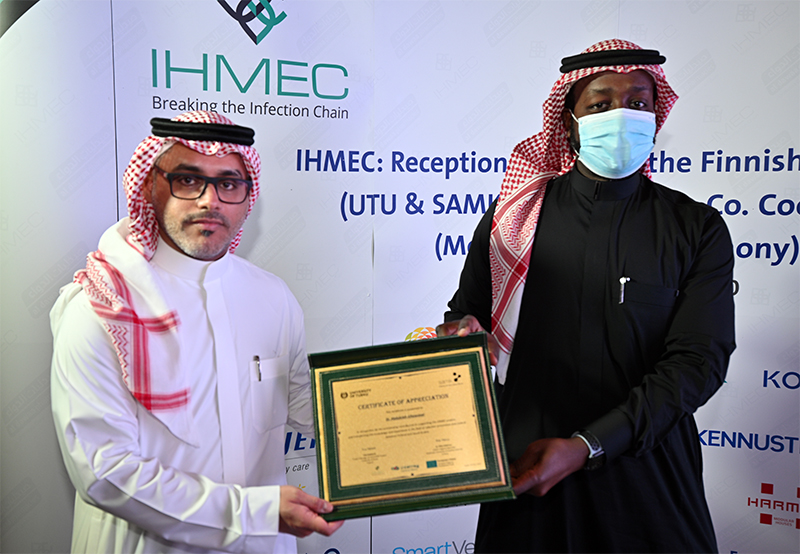 Dr. Abdulelah Alhawsawi was awarded for his contribution to both countries &amp; knowledge-exchange in the field of infection prevention by the Finnish Embassy, IHMEC Project &amp; by AlDawaa Co. #indoorhygiene #infectionprevention #saudiarabia #CBresults