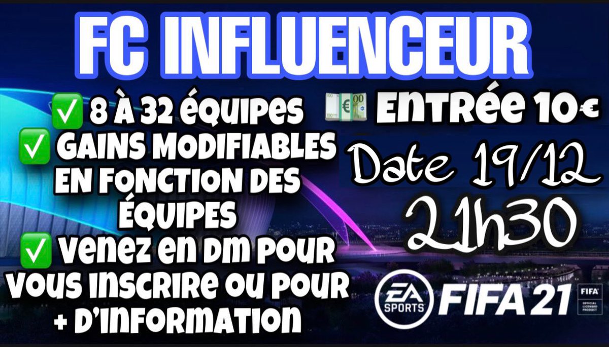 🏆 un maximum de partage pour la 6ème édition de notre tournoi club pro cash prize qui aura lieu ce samedi
✅ Venez DM pour vous inscrire