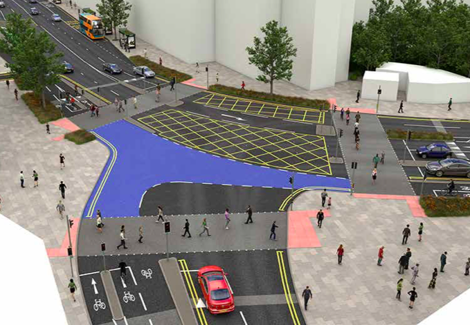 The junction with Newport Road and Dumfries Place will be redesigned. Currently pedestrians are often crammed onto narrow crossing and pavements. Urgent work when you consider Queen St Station will see users more than double as the Metro takes shape.