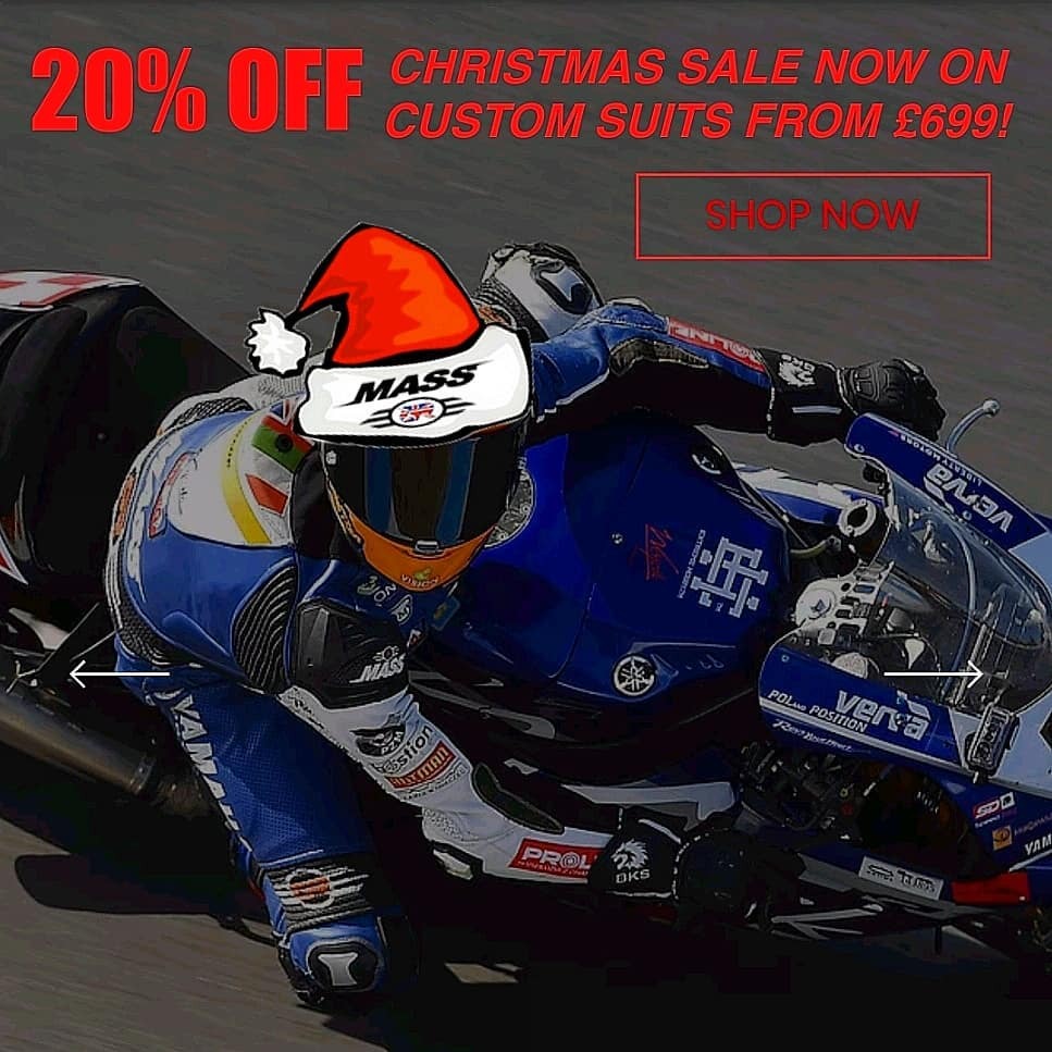🎄We're on SALE! 20% off until Christmas! 🤶🏻 Don't miss out, get ready for 2021 now!! Contact us for info 📩
-
#masssportsuk #masssports #customsuits #rider #motorcycle #leathersuit #standout #sales #leather #airbag #suit #racing #bikelife #girlracer #… instagr.am/p/CI79sO2nxPG/