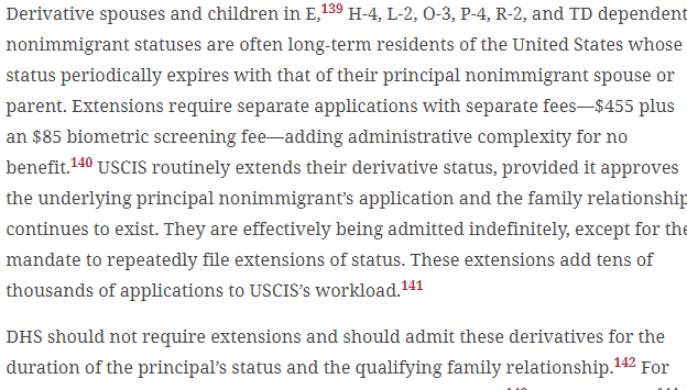 #16  @ASGvisalaw proposes that derivatives of nonimmigrants be admitted for duration of status rather than requiring renewals separate from the principal applicant. This separate renewal policy imposes a huge burden on applicants & USCIS with zero benefits.
