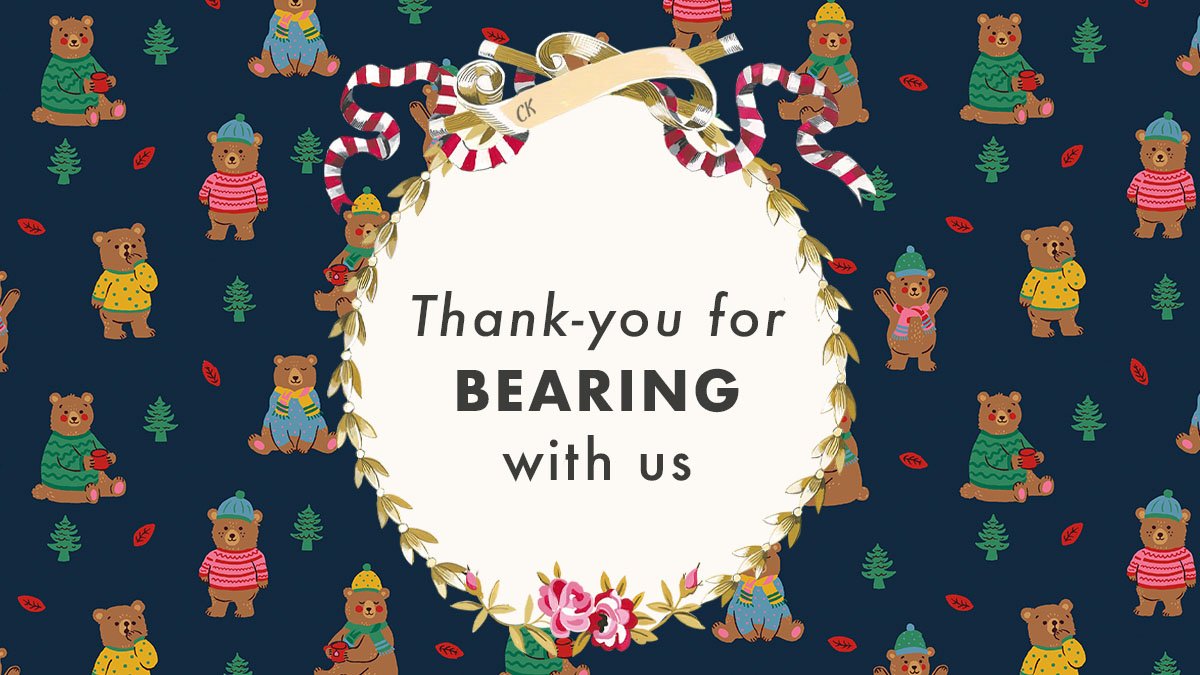 Our delivery carriers have been under huge pressure recently and sadly some of our orders have taken longer than usual to arrive. We apologise profusely for this and are working closely with them to ensure that our Christmas deliveries will be unaffected by any further delays.