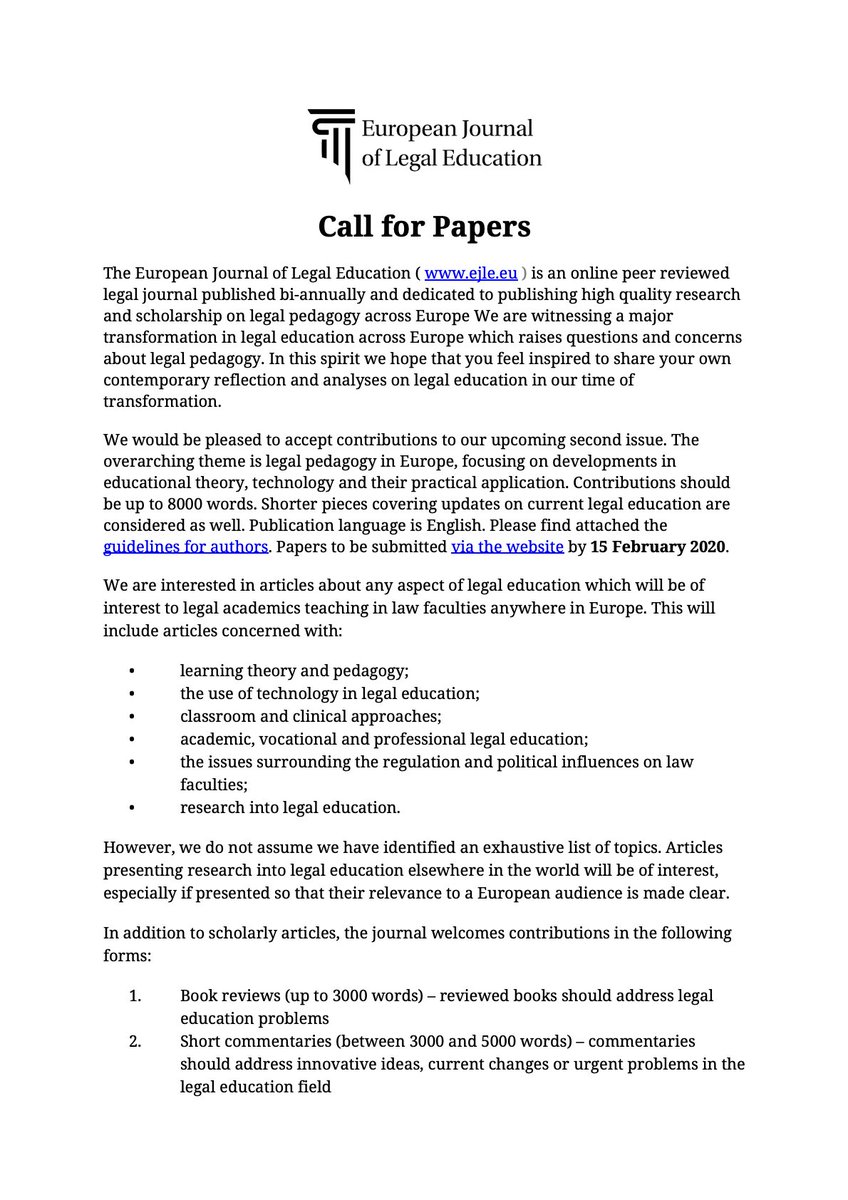 European Journal of Legal Education tweet media