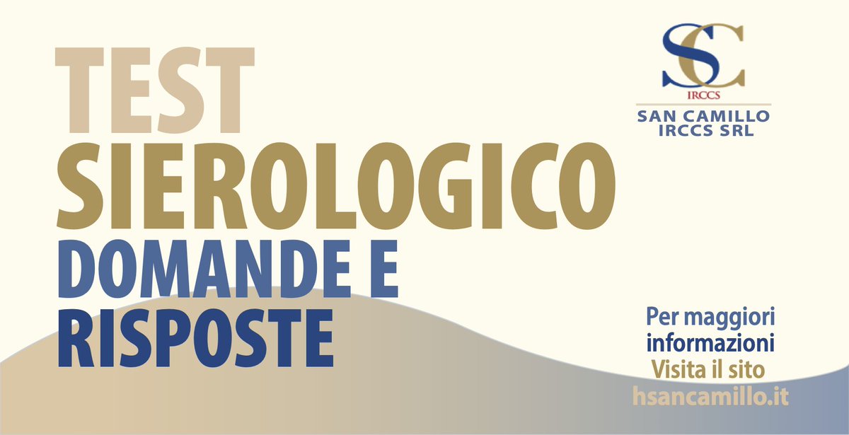 A cosa serve il #TestSierologico #Covid19? Come funziona? Se ho gli anticorpi sono immune?

Leggi l’infografica con tutte le risposte 👉facebook.com/SanCamilloIRCC…