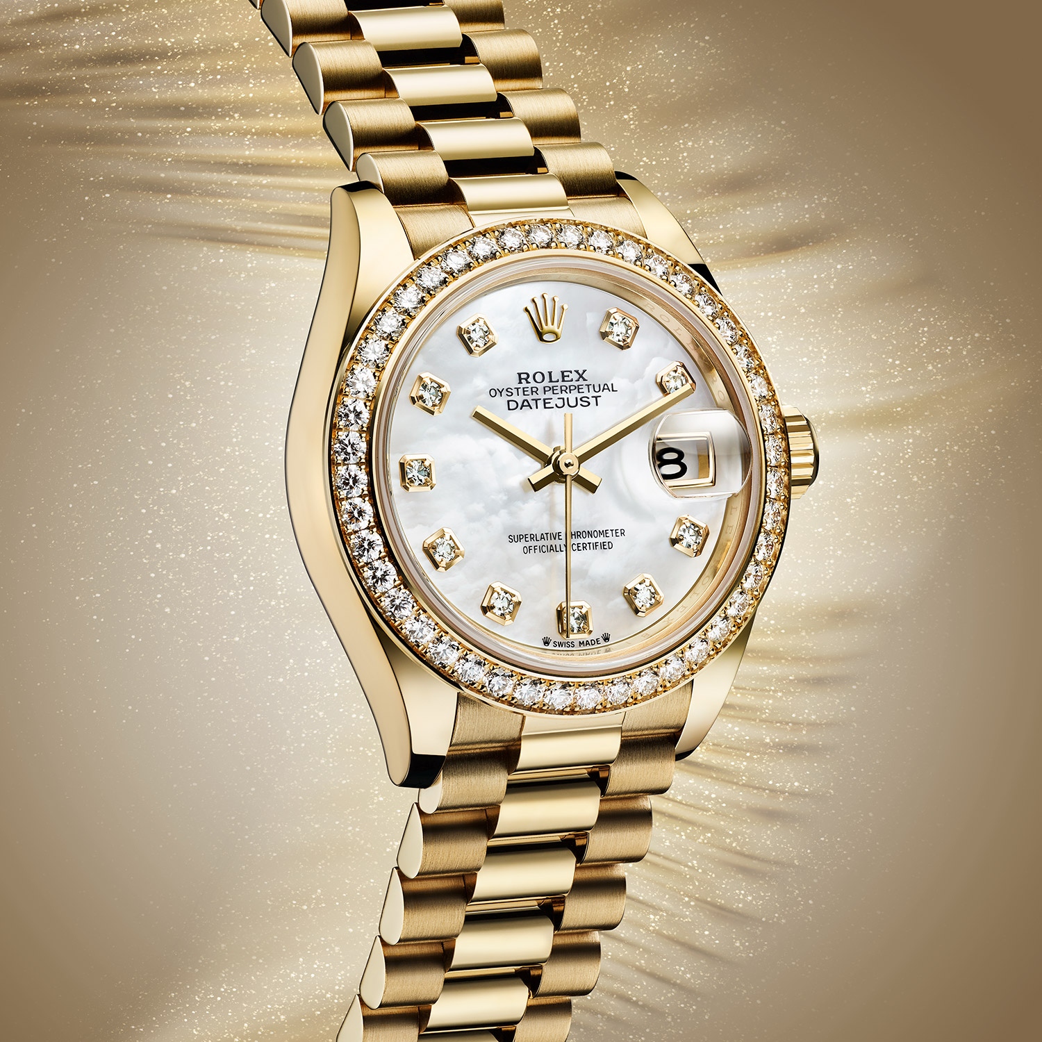 Rolex lady datejust gold hotsell diamonds price