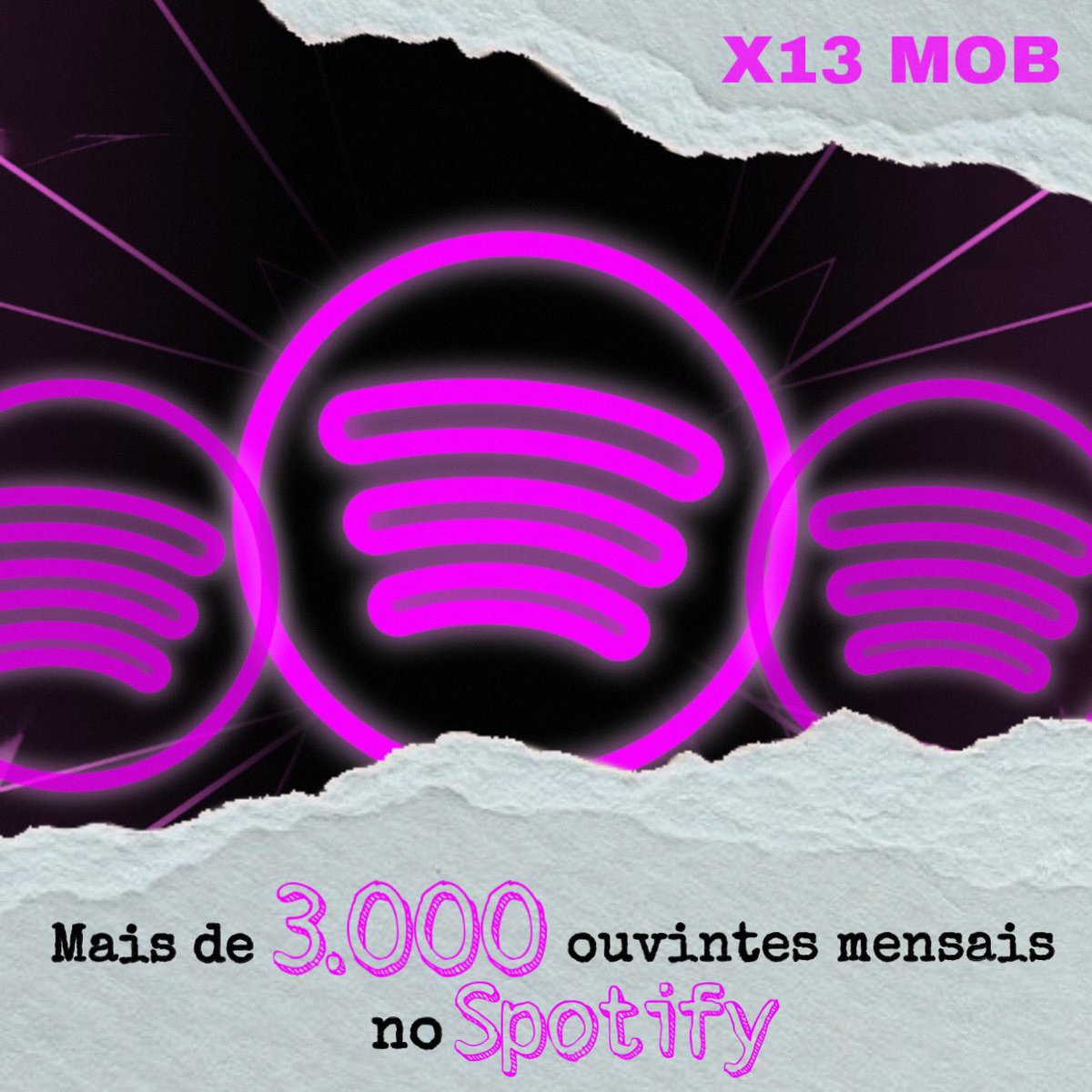 x13mob's tweet photo. Agr somos mais de 3.000 no Spotify 💪🏻 https://t.co/ZrM6eSY8xA
