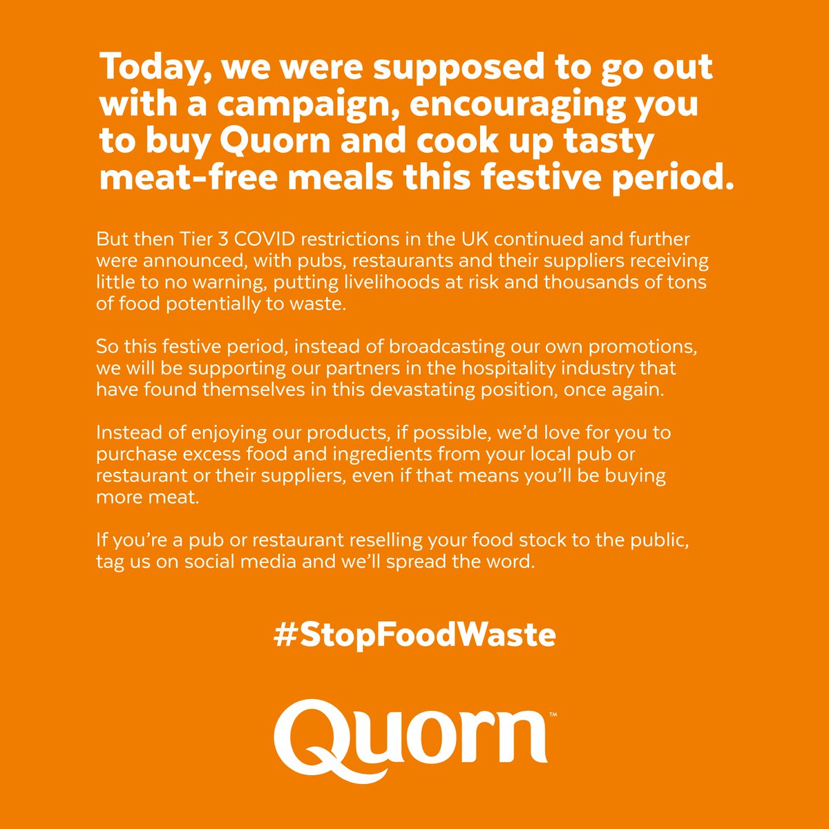 Let’s stand together through this difficult time. #StopFoodWaste