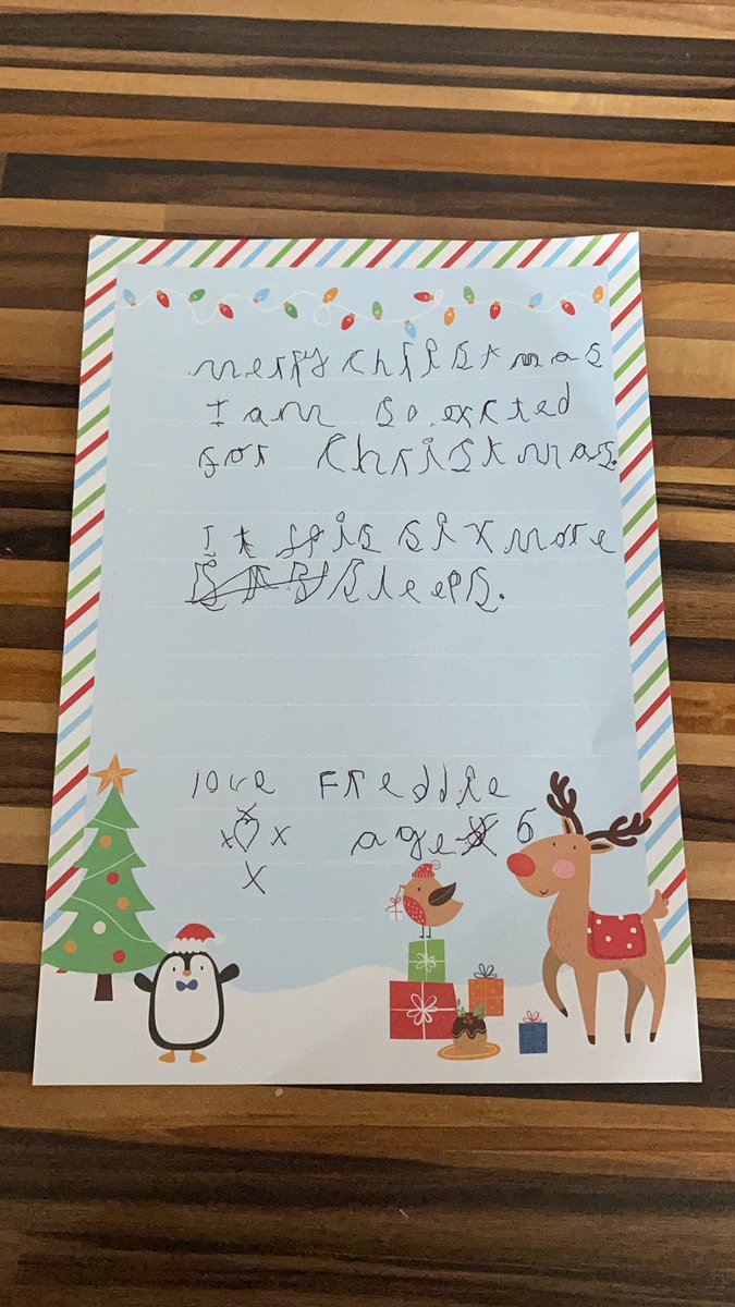 SarahWomersley's tweet photo. Freddie has been doing some handwriting practice this morning and maths work on karate cats on  @bbcbitesize @NewWaltham @MrsWNWA  #santa #sixsleeps #endofterm #homeschooling https://t.co/FHgDh3nDKI