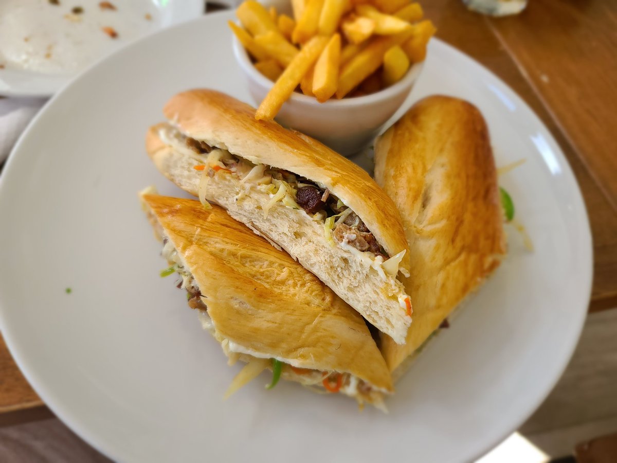 Sunday lunch. Griyo sandwich was delicious. The bread was incredible.  #Haiti