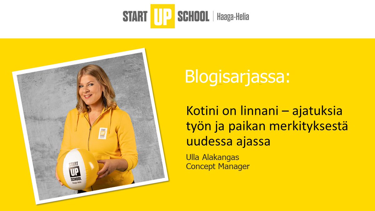 hhstartupschool's tweet photo. Uskon, että etäopiskelu ja -työ ovat tulleet jäädäkseen, sillä edes me, jotka olemme joutuneet työskentelemään korona-ajan ahtaudessa, emme halua, että työelämä palaisi paikkariippuvaiseksi, kirjoittaa Ulla Alakangas.

Lue @Ulletin blogi tästä:
https://t.co/H2pwSzyuSb

#blog https://t.co/xFyCYeBoZw