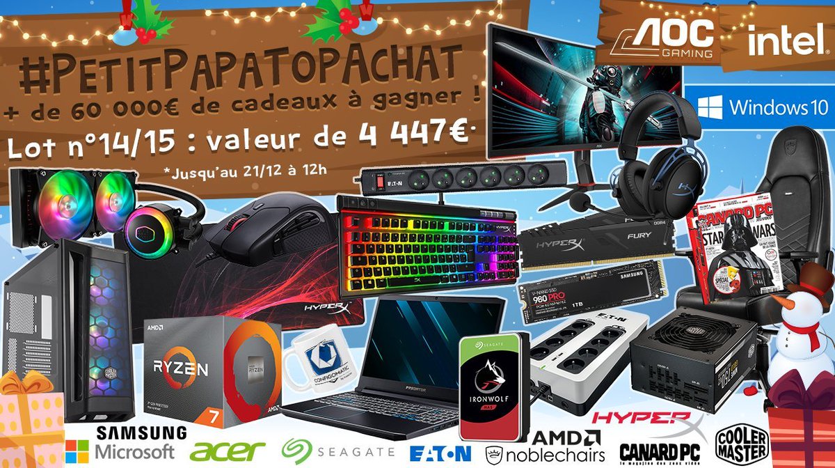 🎁 #26AnsTopAchat (@topachat) on Twitter photo <a href="/AMD_France/">AMD France</a> <a href="/coolermasterfr/">Cooler Master France</a> <a href="/HyperXFrance/">HyperX France</a> @AOC_Moniteurs #PetitPapaTopAchat 🎄
Derniers instants pour participer au #Lot14 ! 😱🔥
x.com/TopAchat/statu… <a href="/AMD_France/">AMD France</a> <a href="/coolermasterfr/">Cooler Master France</a> <a href="/HyperXFrance/">HyperX France</a> @AOC_Moniteurs #PetitPapaTopAchat 🎄
Derniers instants pour participer au #Lot14 ! 😱🔥
x.com/TopAchat/statu…