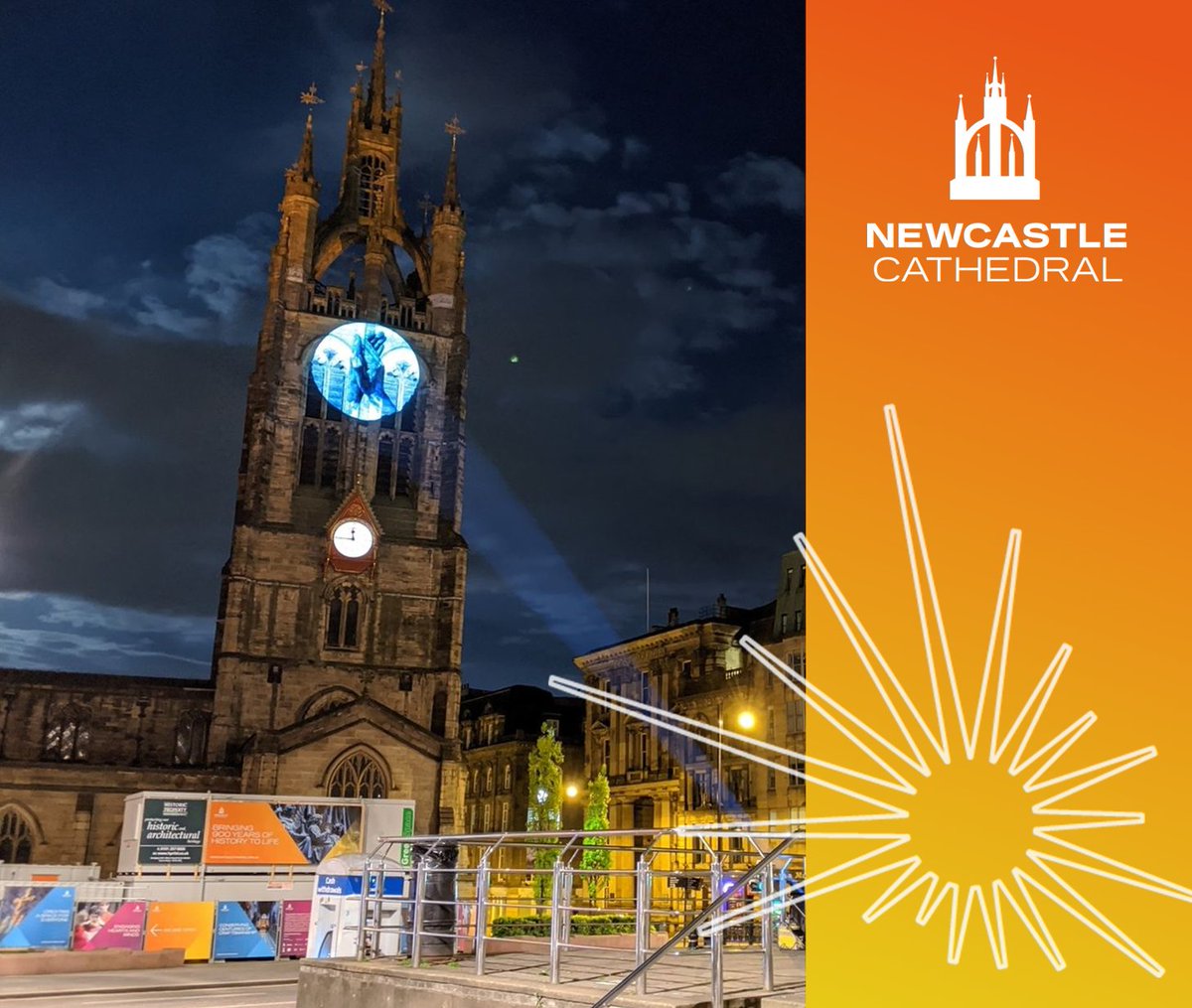 nclcathedral's tweet photo. We couldn’t see out the last few days of 2020 without sharing what has been one of our more poignant images. In May, the Cathedral was illuminated with an #IClapFor animation, in honour of key workers. https://t.co/0QHdA2Vyw4 Image: Ian Berry &amp; Drone Works North East https://t.co/RoCGEsun9d