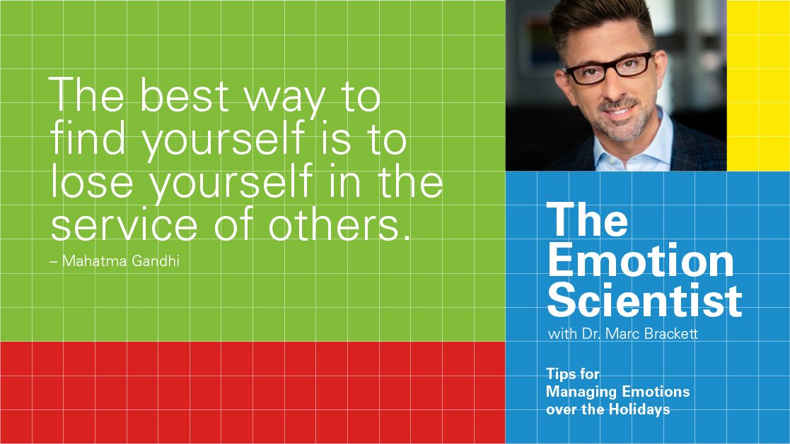 drmarcbrackett's tweet photo. #Covid_19 has increased our loneliness &amp; anxiety. Consider this: how do you want to feel over the holidays? And, what do you need to have these feelings? Try losing yourself in the service of others, the topic of this week's #EmotionScientist on @Pinterest
https://t.co/p53p1c4a62 https://t.co/6X6O0QoMI2