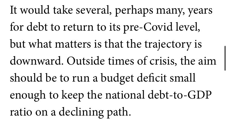 MMT argues that the deficit should be whatever it needs to be to maintain full employment. The strategy that MK outlines would seek to force the deficit down after the crisis accepting the unemployment (and poverty) cost that comes with it.