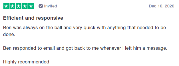 CTWsolicitors's tweet photo. It is the last working day of the year for CTW today and to round off the year we have a 5⭐️ review for Ben at our Dartford office for always being "on the ball". Well done Ben! #conveyancing #servicematters https://t.co/lVQu3MJTs2