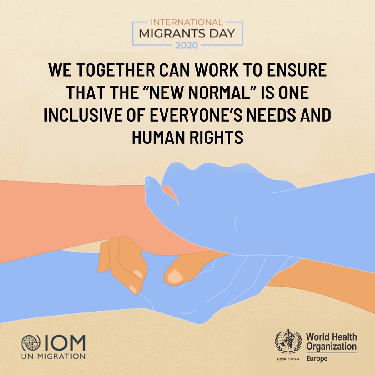 WHO_Europe's tweet photo. Today is International #MigrantsDay! The #COVID19 pandemic has severely affected migrants, many of whom have found themselves in precarious positions &amp; sometimes separated from family. #WeTogether https://t.co/yxD0fskEoQ