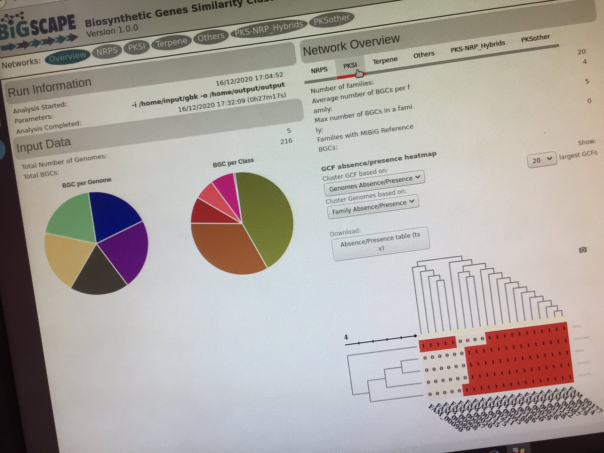 SamBertrand44's tweet photo. Today it is #BiGSCAPE. Very interesting to compare fungal #NaturalProducts gene clusters ! https://t.co/UcsuaqlkOD