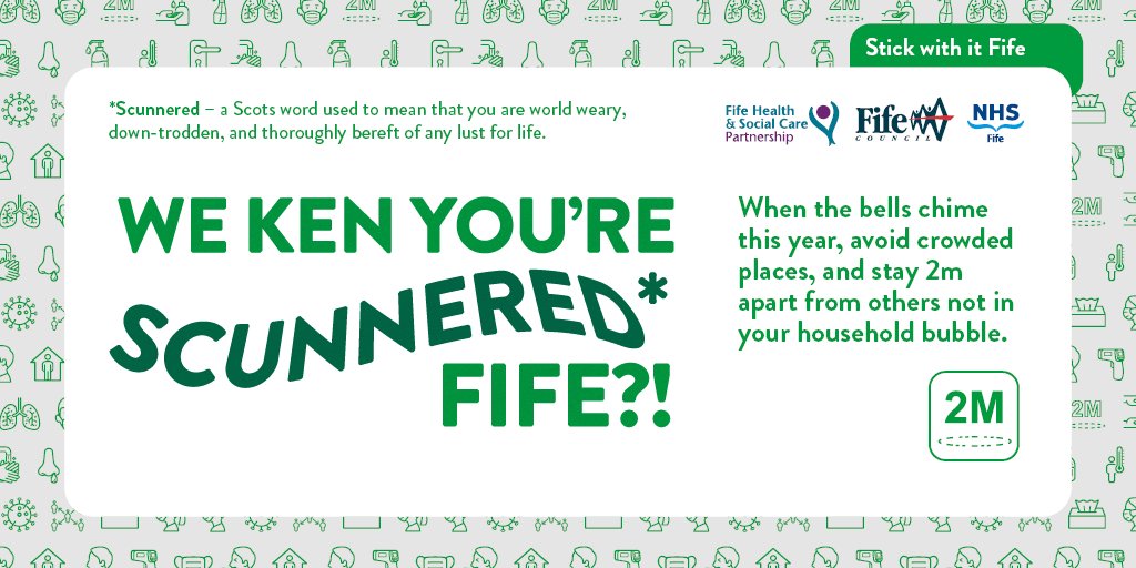 nhsfife's tweet image. Staying safe doesn't end with 2020.

We know that this year has been tough, but please continue to follow national guidance as we move into 2021.

Help protect yourself and others. #stickwithitfife
