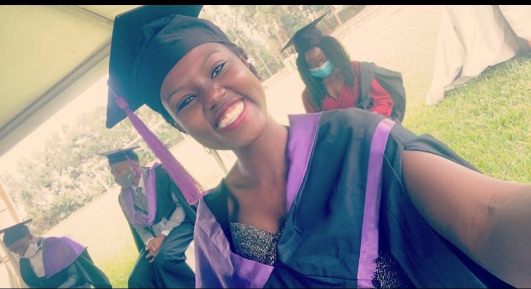 uculawsociety's tweet photo. We are proud to present to you Khanani Daniella, an exceptional student. She has graduated with a first class honours degree in Bachelor of laws. The UCU Law society congratulates you on this record breaking achievement. Keep flying high. 
@UCUniversity @uculaw @ug_lawsociety https://t.co/1t1kY5ybF3