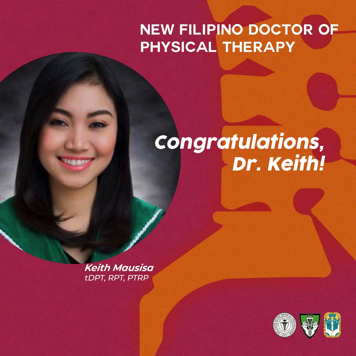 FEUNRMFPT's tweet photo. To our very own School of Physical Therapy Faculty member, Dr. Keith Mausisa, Congratulations! May you be an inspiration to your students. We wish you more success!

Your SPT Family is truly proud of you! 
Ad astra per aspera ✨ https://t.co/batNyP3Ux8