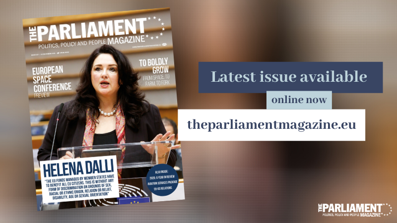 Parlimag's tweet photo. 📢Our latest issue is out now, featuring European Commissioner for Equality, @helenadalli as our cover star.

Also inside:
🔴2020: A year in review
🔴#EUSpaceConference preview
🔴#AviationServices Package
🔴EU-US Relations
🔴From Space, to Farm, to Fork

➡️https://t.co/0AtTADVXWq https://t.co/TPCP5hIXJy