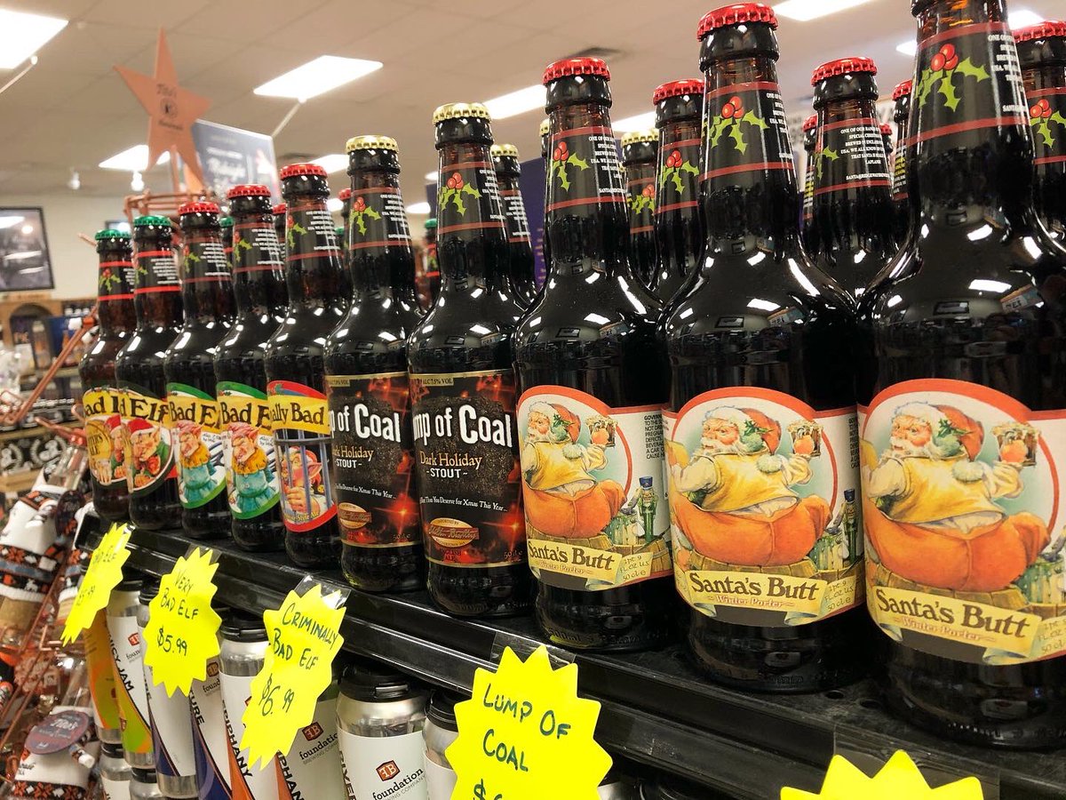 We love seeing the Ridgeway Brewing Christmas beers come out every year! Grab yours today, open 9AM-7PM 🎅🏼🧑🏼‍🎄
•
#holidaybeers #ridgewaybrewing #badelf #verybadelf #lumpofcoal #santasbutt #criminallybadelf #buylocal #shoplocal #bootleggers #cheers