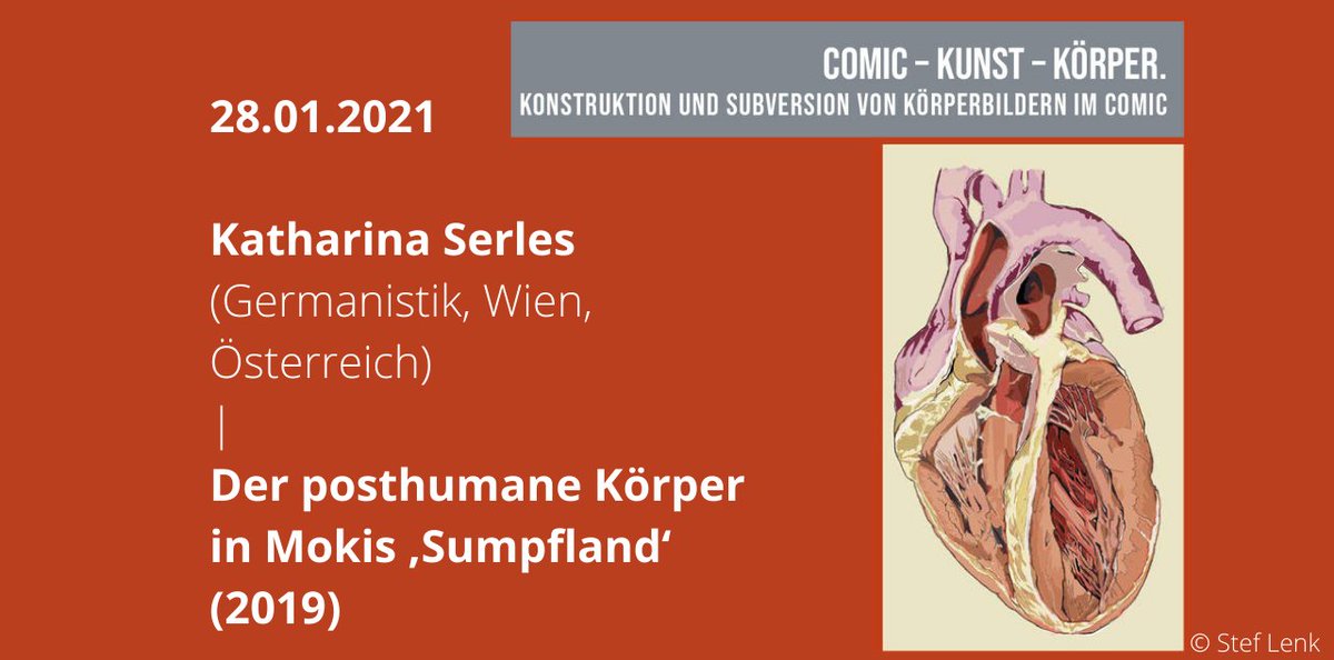 FSGS_FU's tweet photo. #Tipp: Katharina Serles (@univienna) spricht in der heutigen Ausgabe unserer Ringvorlesung. Wir sind gespannt auf den Vortrag „Der posthumane Körper in Mokis ‚Sumpfland‘ (2019)“.
🔸 Zeit: 16:15 Uhr
🔸 Zugang: https://t.co/WYnrCZy801
#FSGS #PathoGraphics #bodyimages @FU_Berlin https://t.co/vT0JuhSstB