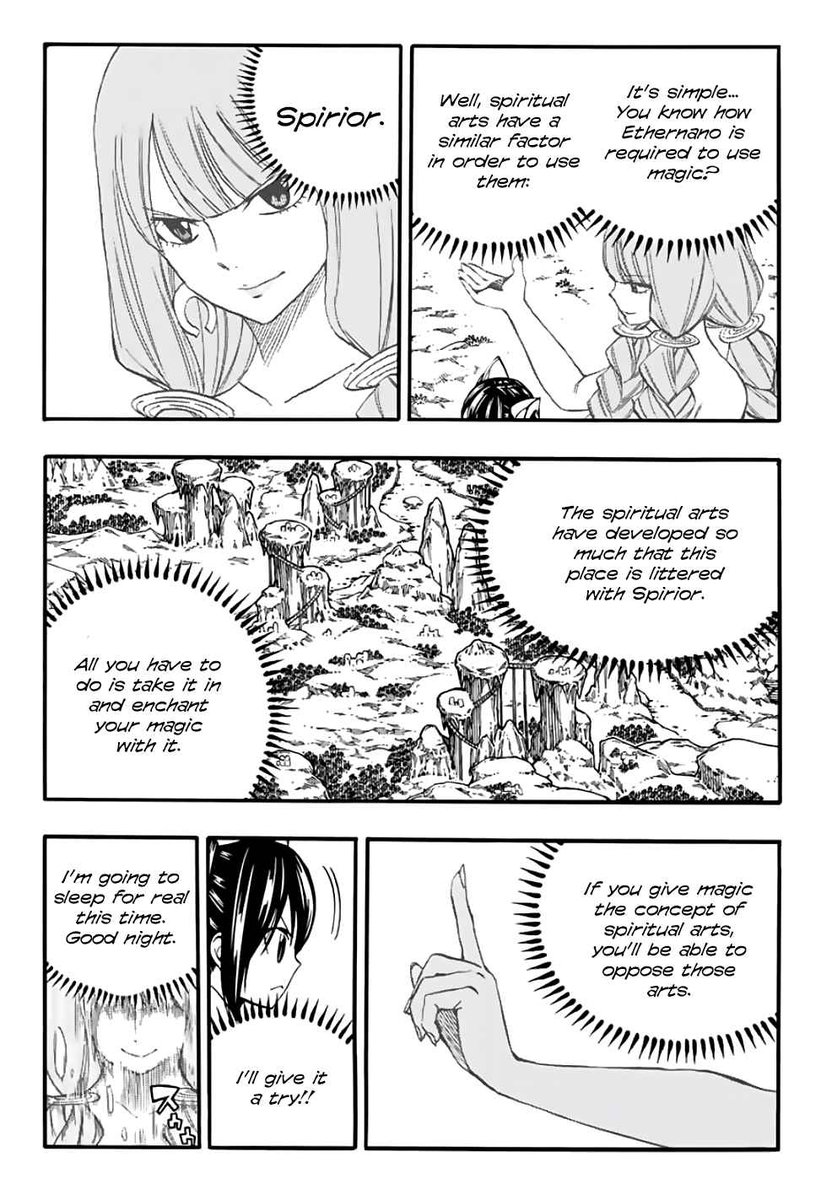Same shit with Erza and Wendy in the latest chapter, they were at a disadvantage at the start. Not only that, they're on Elentir. They deadass know nothing about the place or how anything work except for that the place is overflowing with magic. Wendy just deadass learned-