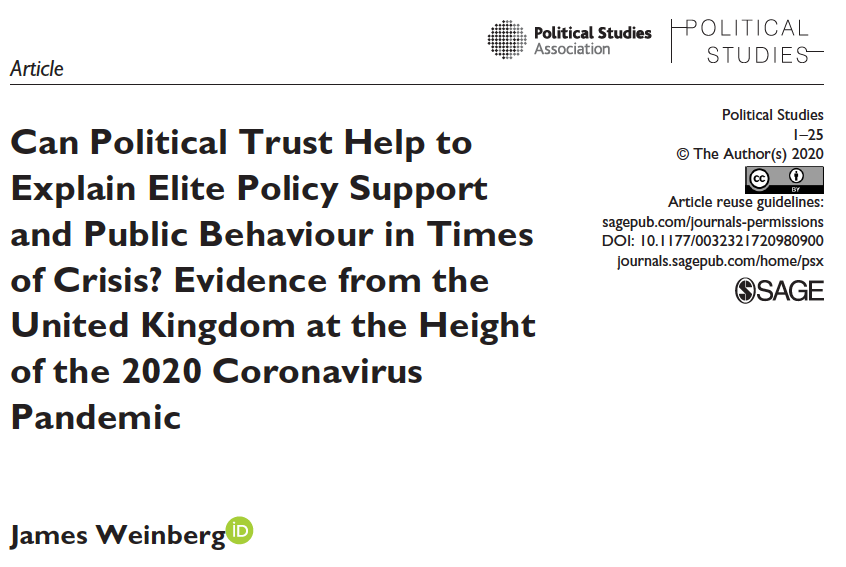 It's the early Christmas present that you didn't know you wanted... 😏

My research on #trust and #Governance during #COVID19 is now out open access in <a href="/PolStudies/">Political Studies</a> here: journals.sagepub.com/doi/10.1177/00…

Here's a brief [so] what, why, when and how: 1/n