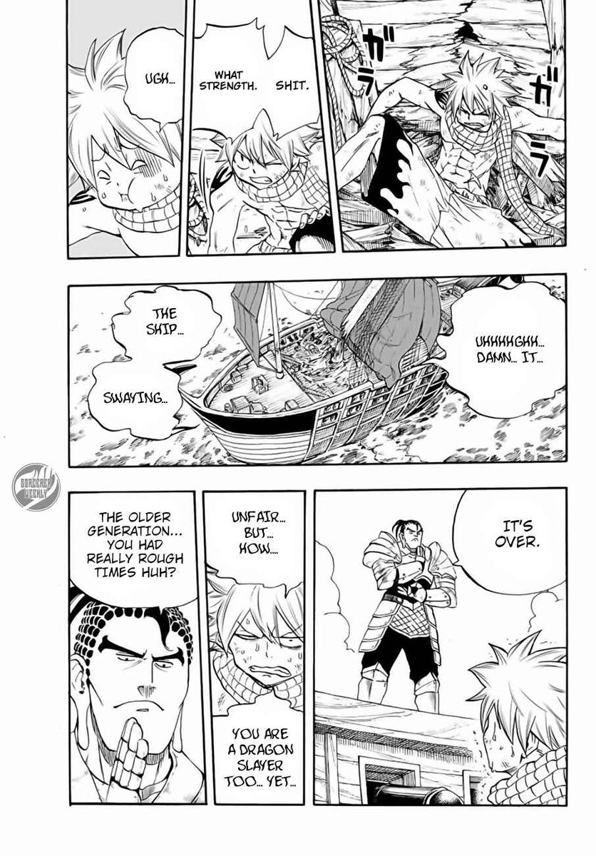 People were like "Team Natsu shouldn't have lost to Kyria and the others early on in 100YQ", but it makes sense? They let their guard down, and Natsu got his weakness exploited and Erza got her "strength" cut, and then Kyria just slashes everyone and captures Wendy Erza and Natsu