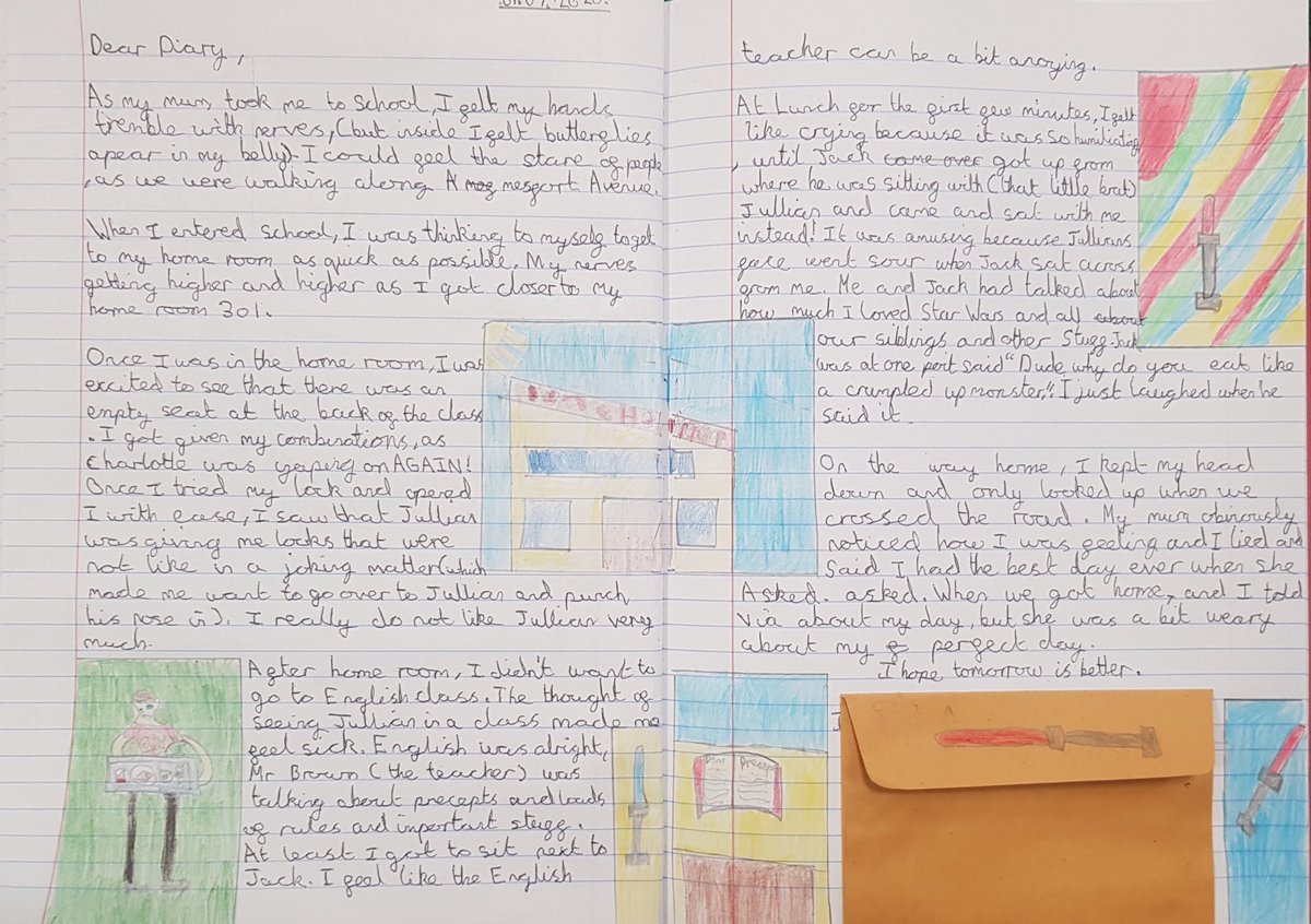 MrsGreggFTPS's tweet photo. Some amazing writing ready for display from #year6 @ForestTownPrSch #proud #persevere #adventurous #independent https://t.co/linj5XCryU