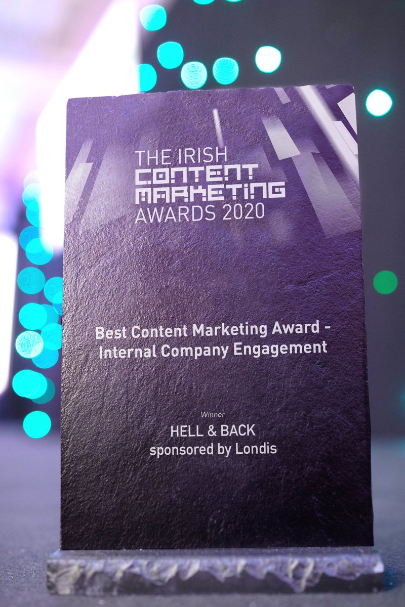 Irish Content Marketing Awards (@irishcma_ie) on Twitter photo Congratulations to <a href="/hellandbackrun/">HELL & BACK</a> sponsored by <a href="/londisireland/">Londis Ireland</a> on winning the Best Content Marketing Award - Internal Company Engagement award! #IrishCMAwards Congratulations to <a href="/hellandbackrun/">HELL & BACK</a> sponsored by <a href="/londisireland/">Londis Ireland</a> on winning the Best Content Marketing Award - Internal Company Engagement award! #IrishCMAwards